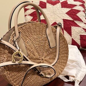 Etienne Aigner Woven Brown and Cream Shoulder Bag
